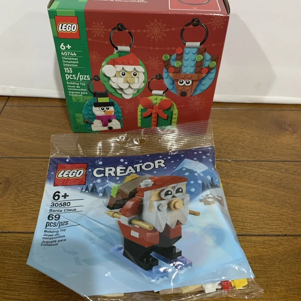 Lego 40744 Christmas Ornament Set Factory Sealed 2024 & Lego Santa Bag 30580 NEW